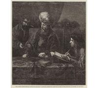 XcBAIHOUD Famoso Poster Stampa Poster Arte Muraria el dueño de la viña pagando a sus trabajadores por Rembrandt Van Rijn per la Decorazione Domestica dell'ufficio 60x90cm