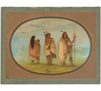 XcBAIHOUD Famoso Poster Stampa Poster Arte Muraria El jefe de Weeco su esposa y sus guerreros de George Catlin per la Decorazione Domestica dell'ufficio 60x90cm