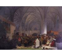 XcBAIHOUD Famoso Poster Stampa Poster Arte Muraria la epopeya eslava No. El maestro Jan Hus predicando en la capilla de Belén La verdad prevalece per la Decorazione Domestica dell'ufficio 60x90cm
