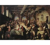 XcBAIHOUD Famoso Poster Stampa Poster Arte Muraria Las bodas de Caná de Jacopo Robusti Tintoretto per la Decorazione Domestica dell'ufficio 60x90cm