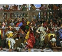 XcBAIHOUD Famoso Poster Stampa Poster Arte Muraria las bodas de Caná Detalle de músicos y perros de Paolo Veronese per la Decorazione Domestica dell'ufficio 60x90cm
