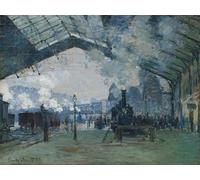XcBAIHOUD Famoso Poster Stampa Poster Arte Muraria Llegada del Tren de Normandía Gare Saint Lazare de Claude Monet per la Decorazione Domestica dell'ufficio 60x90cm