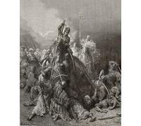 XcBAIHOUD Famoso Poster Stampa Poster Arte Muraria Los caballeros cristianos luchan contra los sarracenos Ilustración de Gustave Dore per la Decorazione Domestica dell'ufficio 60x90cm