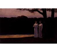 XcBAIHOUD Famoso Poster Stampa Poster Arte Muraria Musas en la orilla al anochecer de Alphonse Osbert per la Decorazione Domestica dell'ufficio 60x90cm