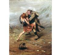 XcBAIHOUD Famoso Poster Stampa Poster Arte Muraria Pelea por el barril de John Pettie per la Decorazione Domestica dell'ufficio 60x90cm