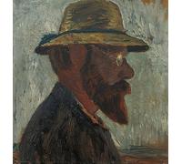 XcBAIHOUD Famoso Poster Stampa Poster Arte Muraria Perfil de Modersohn girado a la derecha con sombrero de paja por Paula Modersohn Becker per la Decorazione Domestica dell'ufficio 60x90cm