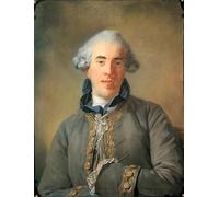 XcBAIHOUD Famoso Poster Stampa Poster Arte Muraria Pierre Ambroise François Choderlos De Laclos por Jean Baptiste Peronneau per la Decorazione Domestica dell'ufficio 60x90cm