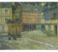 XcBAIHOUD Famoso Poster Stampa Poster Arte Muraria Place De Puits En Honfleur de Henri Le Sidaner per la Decorazione Domestica dell'ufficio 60x90cm