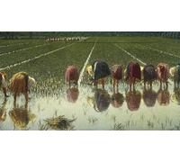 XcBAIHOUD Famoso Poster Stampa Poster Arte Muraria por ochenta centavos de Angelo Morbelli per la Decorazione Domestica dell'ufficio 60x90cm