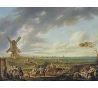 XcBAIHOUD Famoso Poster Stampa Poster Arte Muraria Recepción de un soldado que regresa a casa por Francois Louis Watteau per la Decorazione Domestica dell'ufficio 60x90cm