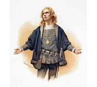 XcBAIHOUD Famoso Poster Stampa Poster Arte Muraria Retrato de Hamlet de Dinamarca por Harold Copping per la Decorazione Domestica dell'ufficio 60x90cm