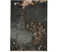 XcBAIHOUD Famoso Poster Stampa Poster Arte Muraria Su padre los había visto con sus viejos vestidos holandeses jugando a los bolos de Arthur Rackham per la Decorazione Domestica dell'ufficio 60x90cm