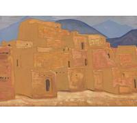XcBAIHOUD Famoso Poster Stampa Poster Arte Muraria Taos Pueblo Nuevo México Ca por Nikolai Konstantinowitsch Roerich per la Decorazione Domestica dell'ufficio 60x90cm