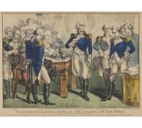 XcBAIHOUD Famoso Poster Stampa Poster Arte Muraria Washington despidiéndose de los oficiales de su ejército por Nathaniel Currier per la Decorazione Domestica dell'ufficio 60x90cm