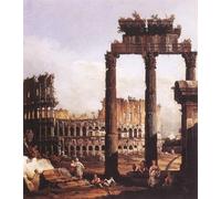 XcBAIHOUD Famoso Quadri Murale Artistiche Tela Capriccio con el Coliseo de Bernardo Bellotto per la Decorazione Domestica dell'ufficio 60x90cm