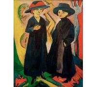 XcBAIHOUD Famoso Quadri Murale Artistiche Tela Dos niñas de Ernst Ludwig Kirchner per la Decorazione Domestica dell'ufficio 60x90cm