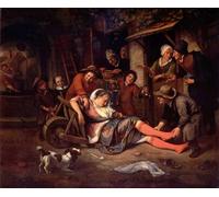 XcBAIHOUD Famoso Quadri Murale Artistiche Tela El vino es un burlador Jan Steen per la Decorazione Domestica dell'ufficio 60x90cm