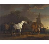 XcBAIHOUD Famoso Quadri Murale Artistiche Tela Gulliver se despide por última vez de la tierra de los houyhnhnms de Sawrey Gilpin per la Decorazione Domestica dell'ufficio 60x90cm