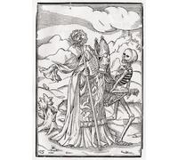 XcBAIHOUD Famoso Quadri Murale Artistiche Tela La muerte llega al obispo de Hans Holbein The Younger per la Decorazione Domestica dell'ufficio 60x90cm