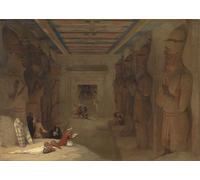 XcBAIHOUD Famoso Quadri Murale Artistiche Tela la Sala Hipóstila del Gran Templo de Abu Simbel por David Roberts per la Decorazione Domestica dell'ufficio 60x90cm
