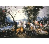 XcBAIHOUD Famoso Quadri Murale Artistiche Tela Los animales entrando en el arca de Noé de Jan the Elder Brueghel per la Decorazione Domestica dell'ufficio 60x90cm