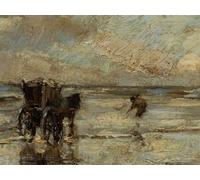 XcBAIHOUD Famoso Quadri Murale Artistiche Tela Los pescadores de mejillones de Ludvig Munthe. per la Decorazione Domestica dell'ufficio 60x90cm