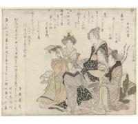 XcBAIHOUD Famoso Quadri Murale Artistiche Tela los seis poetas clásicos de Katsushika Hokusai per la Decorazione Domestica dell'ufficio 60x90cm