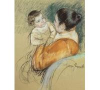 XcBAIHOUD Famoso Quadri Murale Artistiche Tela Madre Luisa sosteniendo al niño heredado de Mary Cassatt per la Decorazione Domestica dell'ufficio 60x90cm
