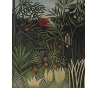 XcBAIHOUD Famoso Quadri Murale Artistiche Tela Monos y loros en la selva virgen de Henri Rousseau per la Decorazione Domestica dell'ufficio 60x90cm