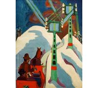 XcBAIHOUD Famoso Quadri Murale Artistiche Tela Puerto de Burgstaaken de Ernst Ludwig Kirchner per la Decorazione Domestica dell'ufficio 60x90cm