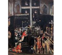 XcBAIHOUD Famoso Quadri Murale Artistiche Tela Réquiem por la Misa de Almas de los Caballeros de San Jorge de Max Slevogt per la Decorazione Domestica dell'ufficio 60x90cm