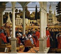 XcBAIHOUD Famoso Quadri Murale Artistiche Tela San Esteban ante el sumo sacerdote y los ancianos del sanedrín de Vittore Carpaccio per la Decorazione Domestica dell'ufficio 60x90cm