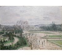 XcBAIHOUD Famoso Quadri Murale Artistiche Tela Tiempo lluvioso de los Jardines de las Tullerías de Camille Pissarro per la Decorazione Domestica dell'ufficio 60x90cm