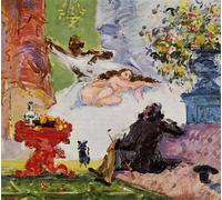 XcBAIHOUD Famoso Quadri Murale Artistiche Tela Una pintura moderna de Olimpia de Paul Cézanne per la Decorazione Domestica dell'ufficio 60x90cm