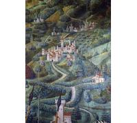 XcBAIHOUD Poster Stampa Poster Arte Muraria Detalle del paisaje de los castillos de la procesión de los magos de Benozzo Di Lese Di Sandro Gozzoli per la Decorazione Domestica dell'ufficio 60x90cm