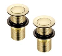 Xcel Home 2 x scarico per lavabo a click clack senza scanalature, color oro spazzolato