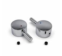 Xcel Home Coppia di manopole cromate per rubinetto caldo e freddo, HD119, ricambio per rubinetti miscelatore lavabo e lavello