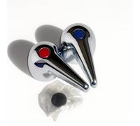 Xcel Home Leger - Coppia di maniglie per rubinetto, cromate, set di ricambio per rubinetti caldi e freddi, facili da montare e finitura durevole