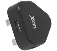 Xcel Usb Adattatore Azione Fotocamera Power Source Uk Rete 3 Pin Charger Nero