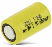 XCELL Batteria NiMH, cella industriale, 1/2 AA, 25,5 x 14,5 mm, 1,2 V/600 mAh