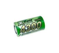 XCell Batteria X4300SCR Sub-C ad alta corrente Flattop (tensione 1,2 V, altezza 43 mm, peso 77 g, ø 23 mm, 4300 mAh, batteria NI-MH, ricaricabile) 123409