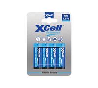 XCell Performance Alkaline LR6 Mignon AA batteria (4 pezzi in blister di cartone, prestazioni ottimali, alta densità di energia, lunga durata) 136150