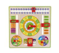 Xcello Orologio Giocattolo Educativo in Legno dal Design Intelligente Per Bambini, Impara L'ora, La Data, La Stagione, Il Tempo, Il Giocattolo Multifunzionale Per L'educazione Precoce Appeso alla Pare