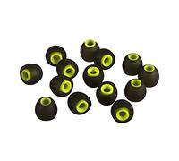 Xcessor (L 7 paia (14 pezzi) di ricambio in silicone per auricolari in-ear di grandi dimensioni. Cuscinetti di ricambio per cuffie in-ear popolari, nero/verde