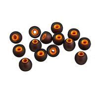 Xcessor (M 7 paia (14 pezzi) di ricambio in silicone per auricolari in-ear di medie dimensioni, gommini di ricambio per cuffie intrauricolari popolari, nero/arancione