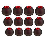 Xcessor (S/M/L 6 paia (12 pezzi) di ricambio in silicone per auricolari in-ear S/M/L. Cuscinetti di ricambio per cuffie in-ear popolari, nero/rosso