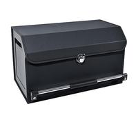XCF Organizer pieghevole per bagagliaio, in pelle, con coperchio e maniglia robusta per SUV, camion, berlina, una scatola organizer (nero)