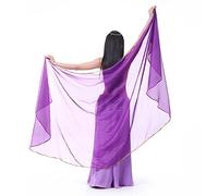 XChangeFun Sciarpa a semicerchio in chiffon per la danza del ventre, costume da danza del ventre, sciarpa per anca, paillettes, scialli dorati e veli, Viola scuro, 98.43 x 47.24 inch (250cm*120cm)