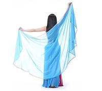 XChangeFun Sciarpa a semicerchio in chiffon per la danza del ventre, costume da danza del ventre, sciarpa per anca, paillettes, scialli dorati e veli, Blu lago, 98.43 x 47.24 inch (250cm*120cm)