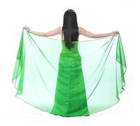 XChangeFun Sciarpa a semicerchio in chiffon per la danza del ventre, costume da danza del ventre, sciarpa per anca, paillettes, scialli dorati e veli, verde scuro, 98.43 x 47.24 inch (250cm*120cm)